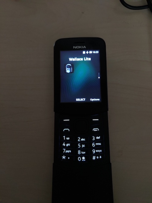 Wallace lite running on the Nokia 8110 4G