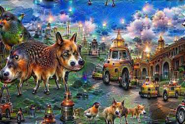 deepdream animals, buildings, cars